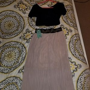 Boutique crop top and maxi skirt